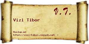 Vizi Tibor névjegykártya